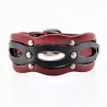 Brede Armband van Rood/Zwart Buffelleer