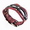 Brede Armband van Rood/Zwart Buffelleer