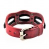 Brede Armband van Rood/Zwart Buffelleer