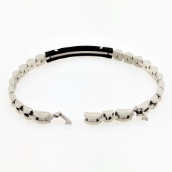 Klassieke Stijl Zwart/zilverkleurige Roestvrijstalen Armband