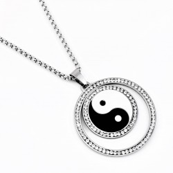 RVS Ketting + Grote Yin en Yang Hanger