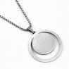 RVS Ketting + Grote Yin en Yang Hanger