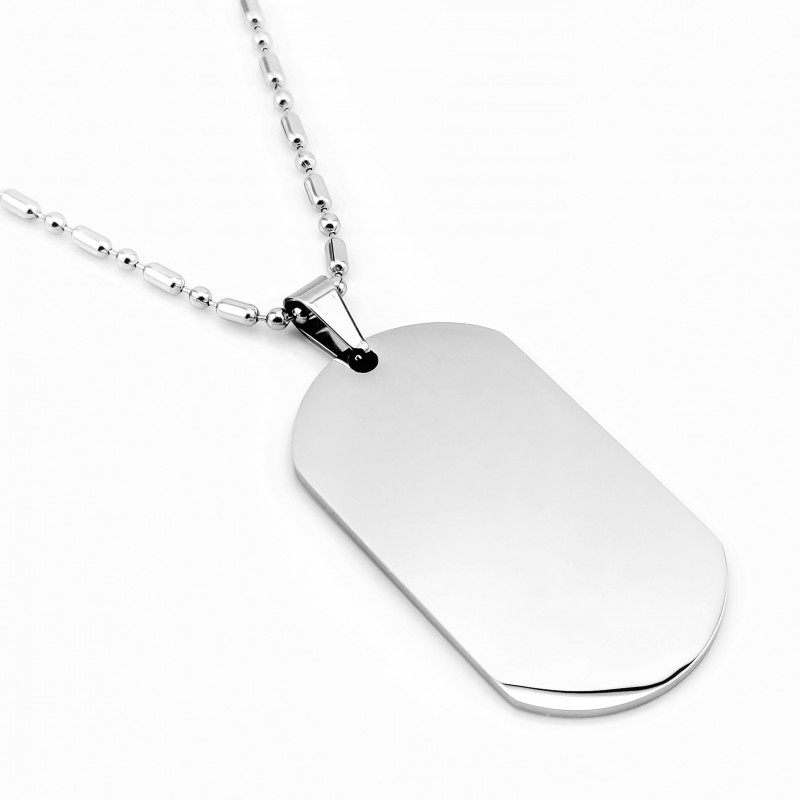 Roestvrijstalen Grote Dogtag met Ketting