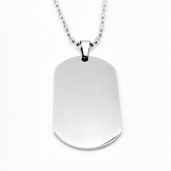 Roestvrijstalen Grote Dogtag met Ketting