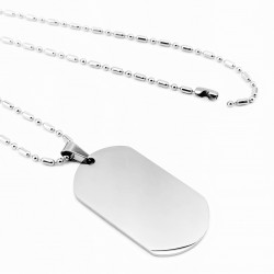 Roestvrijstalen Grote Dogtag met Ketting