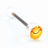 RVS Happiness Smiley Tongpiercing Transparant Acryl