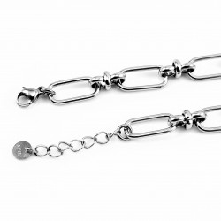 Zilverkleur Stalen Dames Paperclip-Schakels Armband