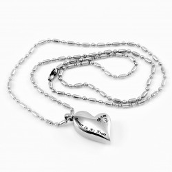 RVS Ketting + Hartvormige Ashanger Forever In My Heart - Mom