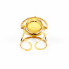 Dames Dottilove Witte Natuursteen Stalen Ring Gold Plated