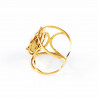 Dames Dottilove Witte Natuursteen Stalen Ring Gold Plated