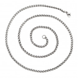 60cm x 3mm Visgraat Ketting + Yin Yang Hanger Dames - Heren - Stalen Zilverkleur - Geliefd Symbool