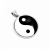 60cm x 3mm Visgraat Ketting + Yin Yang Hanger Dames - Heren - Stalen Zilverkleur - Geliefd Symbool