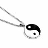 60cm x 3mm Visgraat Ketting + Yin Yang Hanger Dames - Heren - Stalen Zilverkleur - Geliefd Symbool