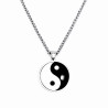 60cm x 3mm Visgraat Ketting + Yin Yang Hanger Dames - Heren - Stalen Zilverkleur - Geliefd Symbool