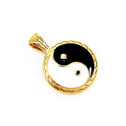 Geliefd Symbool Ketting - Verguld RVS Jasseron ketting + Yin Yang Hanger - Dames Heren Ketting