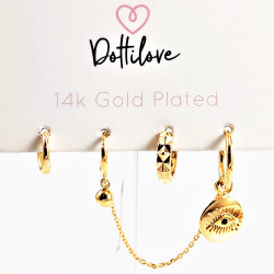 Dottilove Sieraden - Oorringen Set - 4 Stuks - Dames Oorbellen - Gold Plated