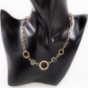 Schakelsketting met Natuursteen Groen - RVS Geel Gold Plated- Dottilove Dames Ketting