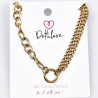 Dottilove Gentiana Ketting Dames - Geel Gold Plated op RVS - Verstelbare Schakelsketting