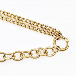 Dottilove Gentiana Ketting Dames - Geel Gold Plated op RVS - Verstelbare Schakelsketting