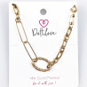 Dottilove Nasrin Ketting Dames - Geel Gold Plated op RVS - Verstelbare Ovale Schakelsketting