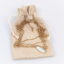 Dottilove 3 Lagen Ketting met Parelmoer Hanger - Geel Gold Plated op RVS - Ketting Dames