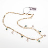 Bescherming Figaro Ketting Dames - Groene Turkse Ogen - Gold Plated - Geluk - Schakelketting