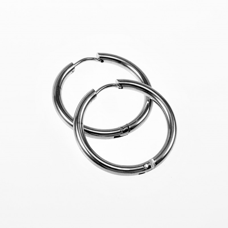 Ø20mm x 2,5mm Oorringen Unisex - Stalen Zilverkleur - Ronde Oorbellen