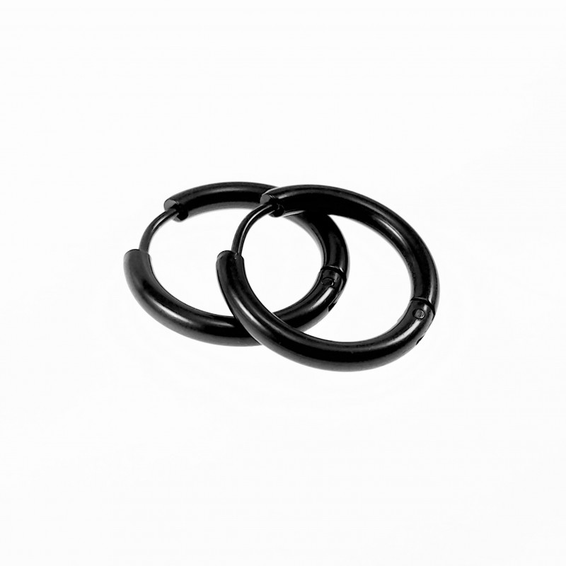 ∅19mm x 2,5mm Oorringen Unisex - Zwart PVD Coating Stalen - Ronde Oorbellen