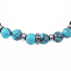 Natuursteen Kralen Armband - Turquoise Magnesite - Onxy - Armband Unisex - Dames - Heren