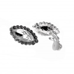 Heldere Ovale Clip-on Oorbellen met Strass - Oorclips Dames