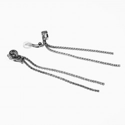 Lange Clip-on Oorbellen Dames - Gerhodineerd - Oorclips met Hart en Zirkonia's-Ketting