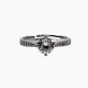 Ring Dames - S925 Zilver Gerhodineerd - Verlovingsring - Een maat - Verstelbaar Ring - Ring met Zirkonia