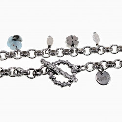 Armband Dames - T-Sluiting - Roestvrij Staal - Ronde Schakelarmband met Hangers