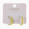 Dottilove U-vormige Oorringen Dames - RVS Gold Plated - Oorbellen met Gele Emaille