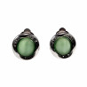 Oorclips met Strass - Groene Cabochon Clip-on Oorbellen Dames - 18 mm Ronde Oorclips