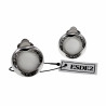 Oorclips met Strass - Lichtgrijze Cabochon Clip-on Oorbellen Dames - 18 mm Ronde Oorclips