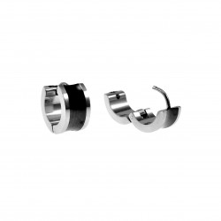 ∅13mm Oorbellen Dames - Heren - RVS met Zwarte PVD-Coating - XL Bredte Oorringen