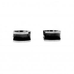 ∅13mm Oorbellen Dames - Heren - RVS met Zwarte PVD-Coating - XL Bredte Oorringen