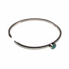 Bangle Dames - Smalle Armband - RVS - Stijve Armband met Turquoise Zirkonia