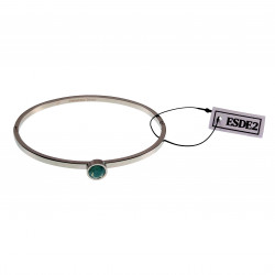 Bangle Dames - Smalle Armband - RVS - Stijve Armband met Turquoise Zirkonia