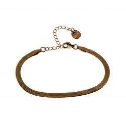 16cm x 21mm Armband Dames - Verguld RVS - Platte Slangenarmband - Slang Schakelarmband