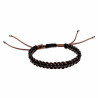 Macramé Armband Unisex - Gewaxt Leerdraad Bruin-Zwart - RVS - Handgemaakt Armband