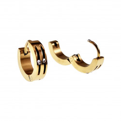 ∅13mm x 4mm Oorbellen Unisex - Verguld RVS - Oorringen Dames en Heren