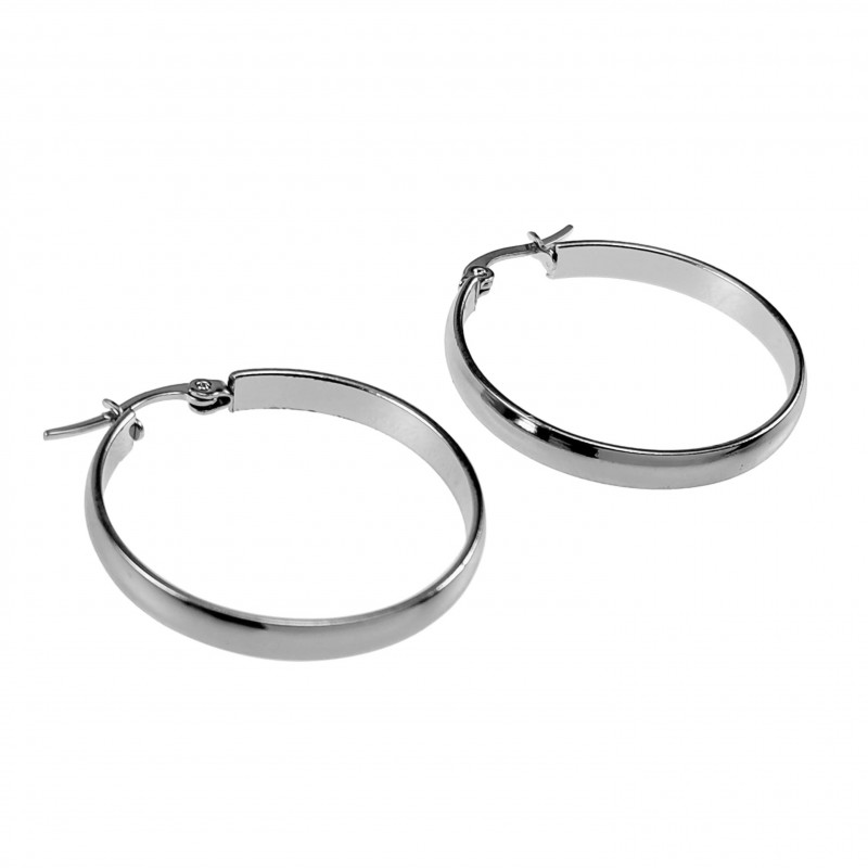 ∅30mm x 4mm Oorbellen Dames - Gepolijs RVS - Oorringen