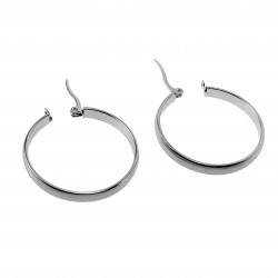 ∅30mm x 4mm Oorbellen Dames - Gepolijs RVS - Oorringen