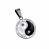 60cm x 3mm Jasseron Ketting + Yin Yang Hanger Unisex - RVS - Spirituele Talisman - Medallion met ketting