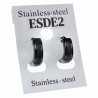 ∅13mm x 4mm Oorringen Unisex - Zwarte PVD-coating RVS - Oorbellen met Zand-Design