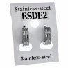 ∅13mm x 4mm Oorringen Unisex - Zand-Design - Gepolijst RVS - Oorbellen met Twee Groeven