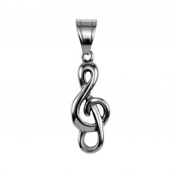 Muzieknoothanger Unisex - Gepolijst RVS -  Symbolische Muzieknoot Hanger Dames - Heren