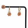 ∅14mm x 2mm Oorringen Dames - Verguld RVS - Topaas Gefacetteerde Kristallen Bloem Hanger - Bungelende Oorbellen